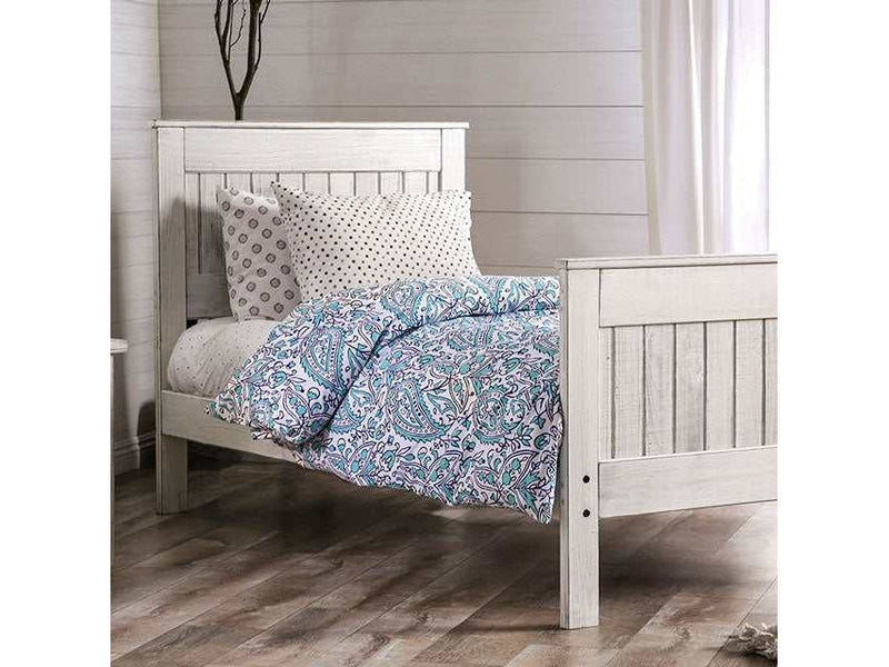 Rockwall Weathered White Queen Bed