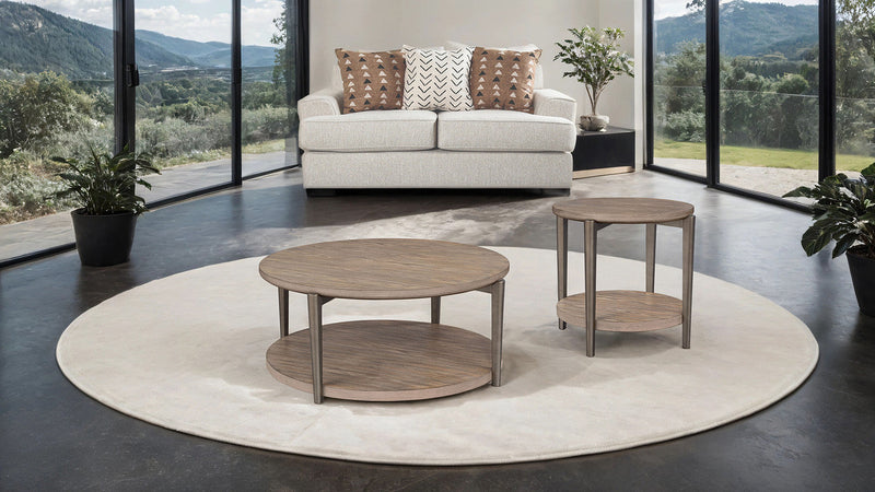 Roros Natural Round Cocktail Table