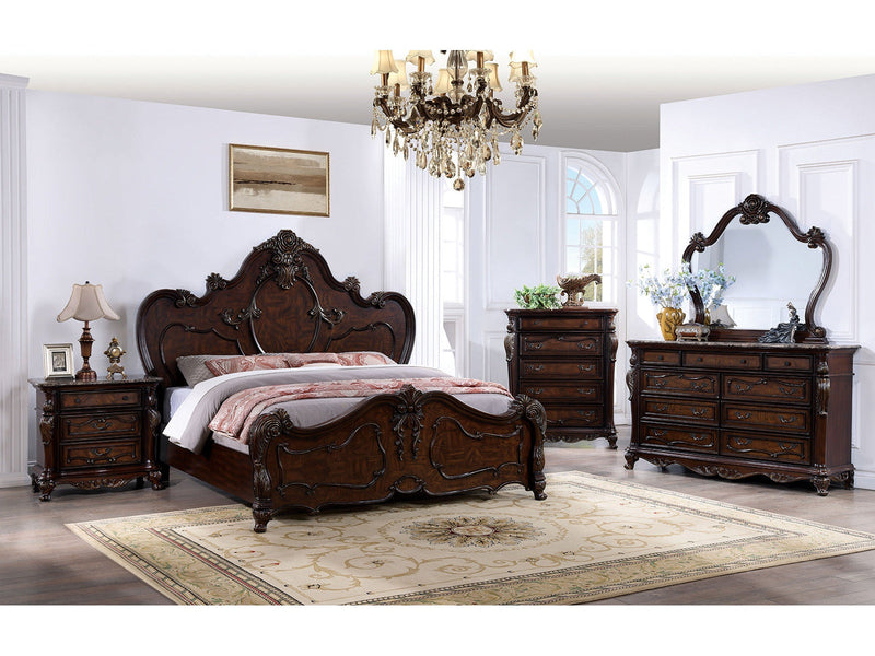 Roselli Dark Cherry 4 Pc. Queen Bedroom Set