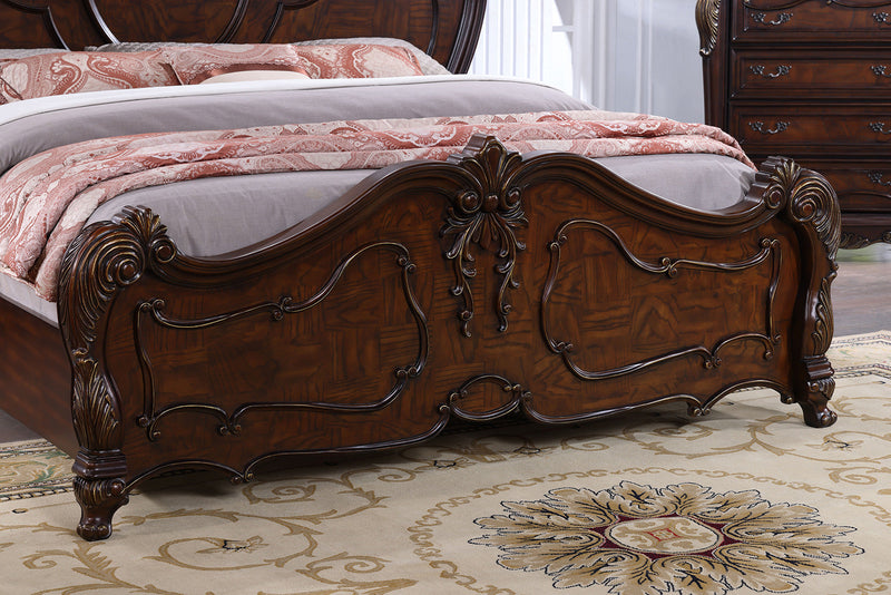 Roselli Dark Cherry 5 Pc. Queen Bedroom Set w/ 2NS
