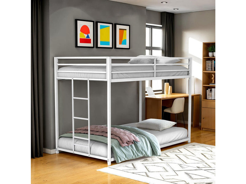 Rothwell Matte White Twin/Twin Metal Bunk Bed