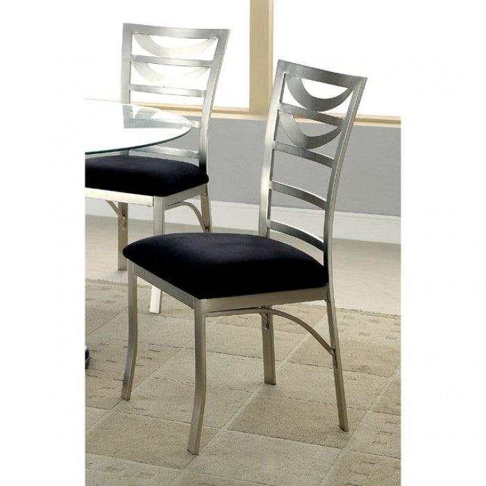 Roxo Silver & Black 5pc Dining Set