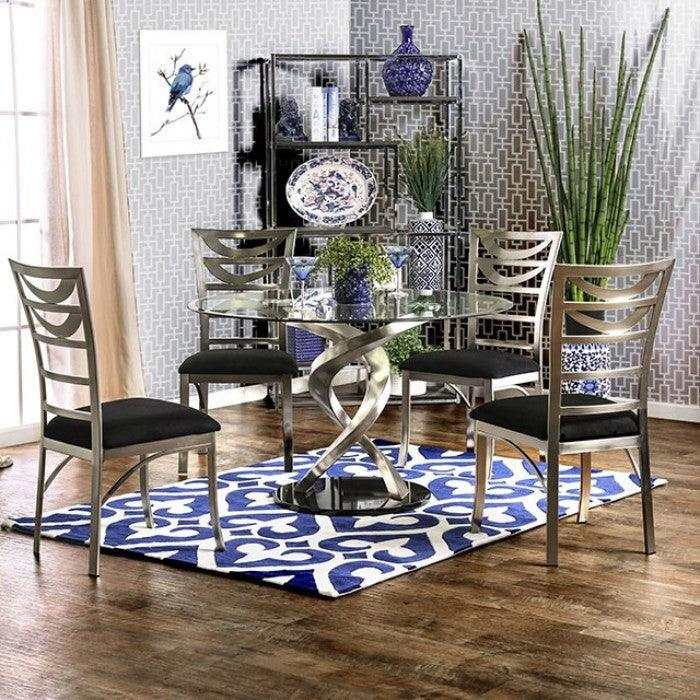 Roxo Silver & Black Side Chair (Set of 2)