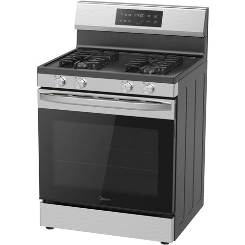 MIDEA: 30" Gas Range with Steam Clean - Stainless