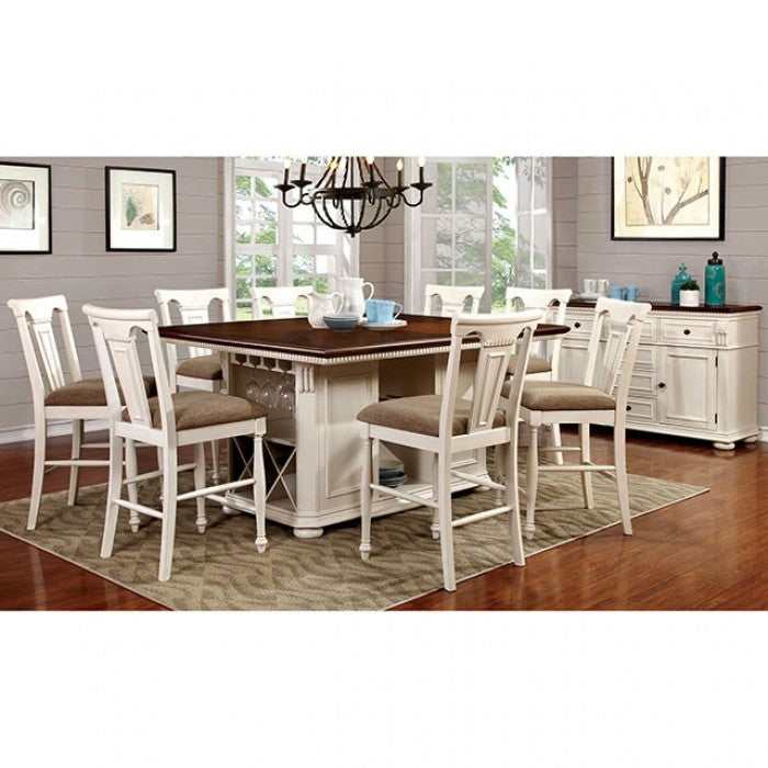 Sabrina OffWhite/Tan Counter Height Chair (Set of 2)