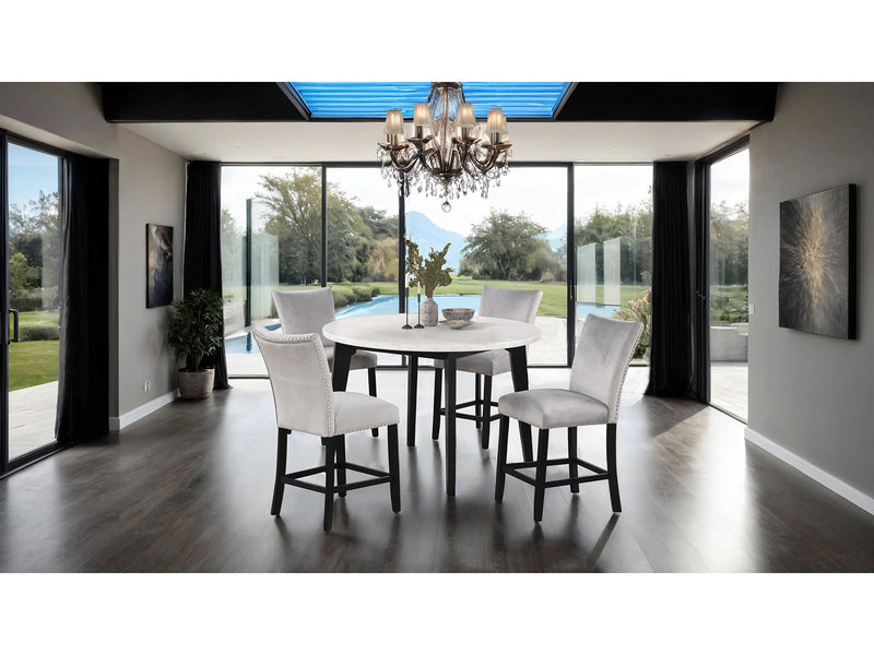 Sabro Black/White Round Counter Height Set