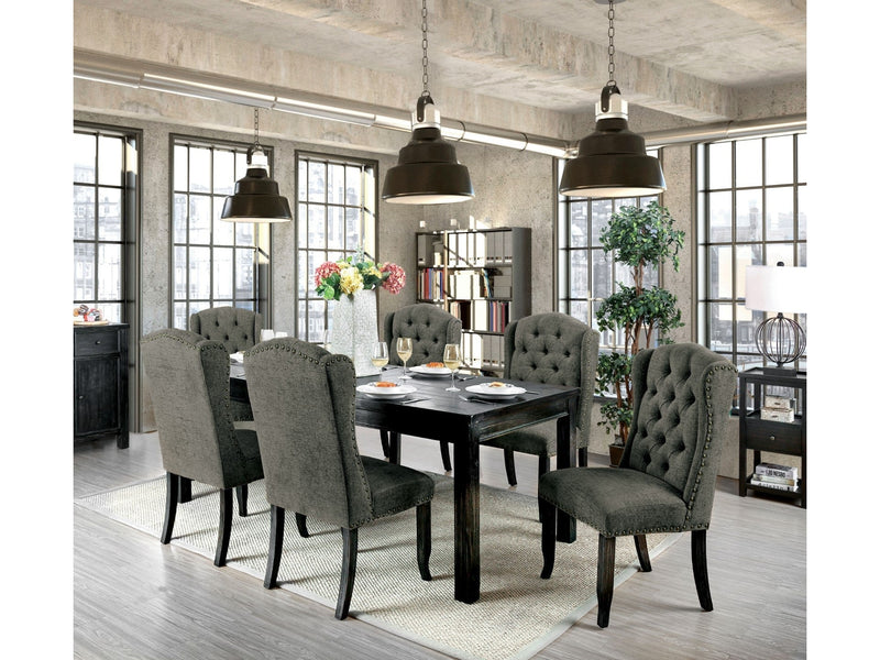 Sania Antique Black/Gray 7 Pc. Dining Room Set