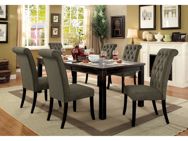Sania Antique Black/Gray 7 Pc. Dining Room Set