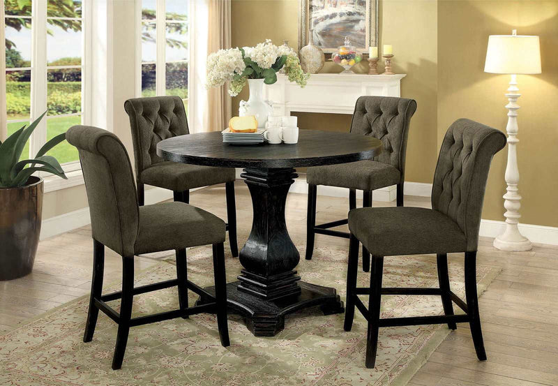 Sania Antique Black & Gray Counter Ht. Chair (Set of 2)