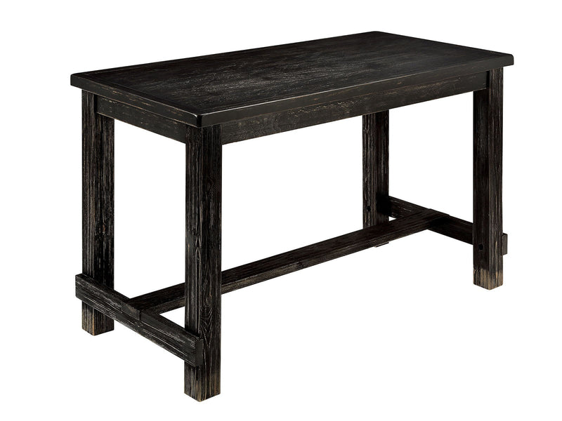 Sania Antique Black/Ivory 4 Pc. Counter Height Table Set w/ Bench