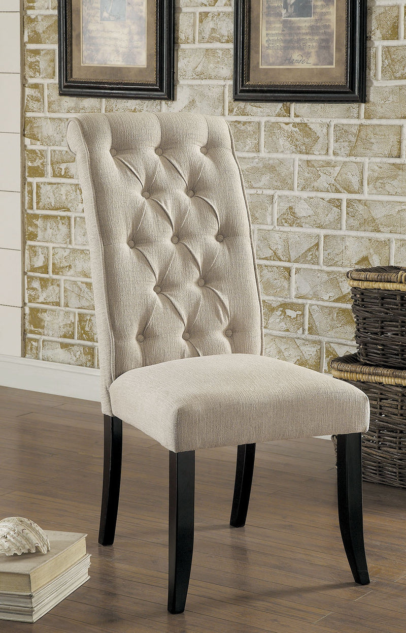 Sania Antique Black/Ivory 7 Pc. Dining Room Set