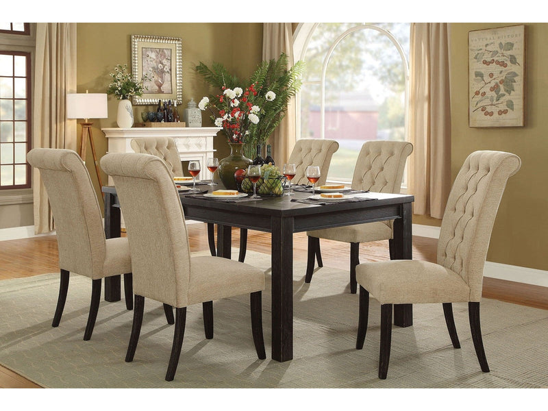 Sania Antique Black/Ivory 7 Pc. Dining Room Set