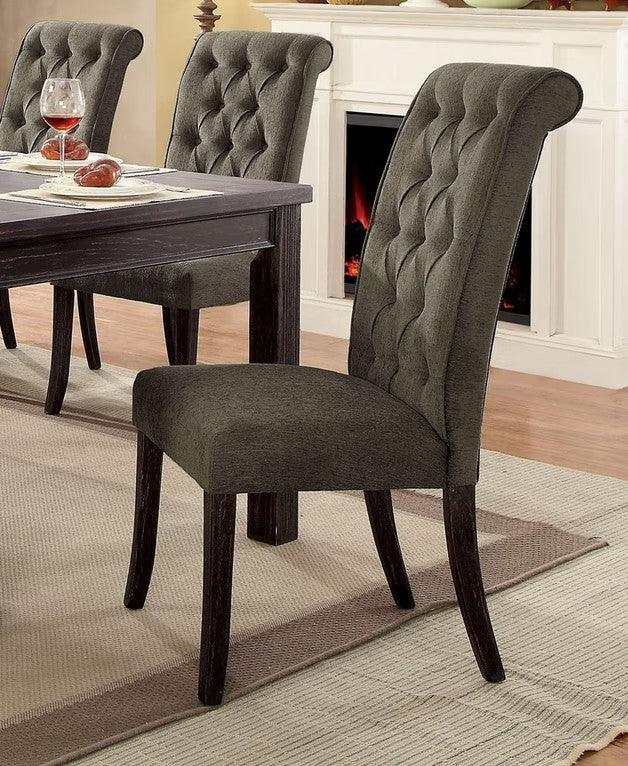Sania III Antique Black & Gray Side Chair (Set of 2)