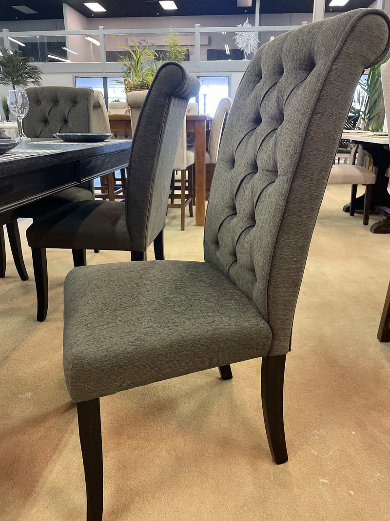 Sania III Antique Black & Gray Side Chair (Set of 2)