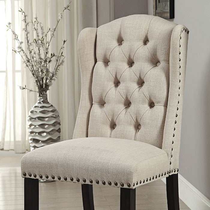 Sania III Black & Beige 6pc Dining Room Set w/ 3 Seater Bench