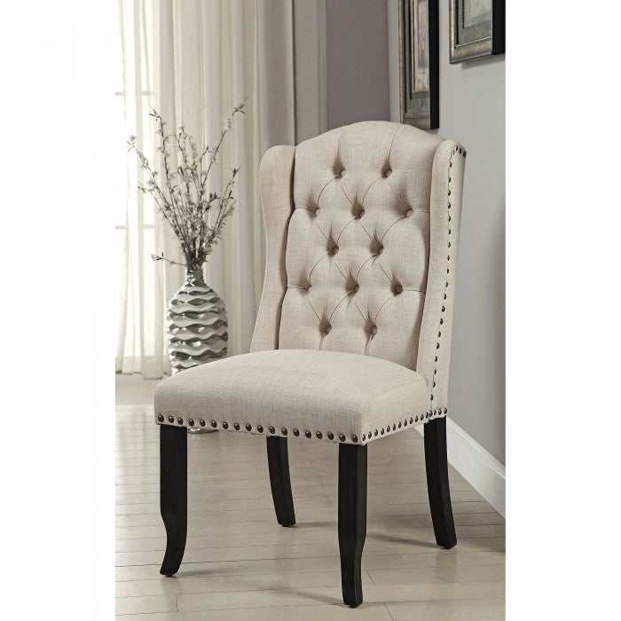 Sania III Black & Beige 6pc Dining Room Set w/ Bench