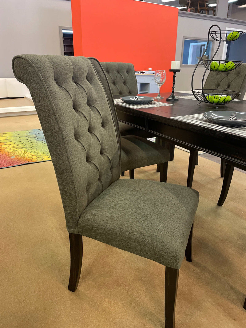 Sania III Black & Gray Dining Room Set / 7pc