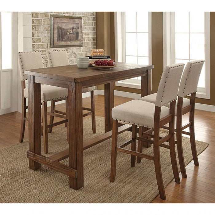 Sania Rustic Oak & Ivory Bar Chair (Set of 2)