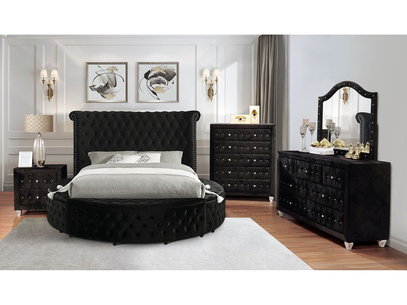 Sansom Black 5 Pc. Queen Bedroom Set w/ 2NS