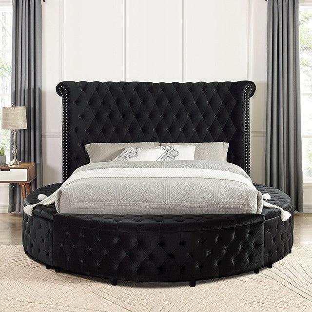 Sansom Black Eastern King Storage Bed