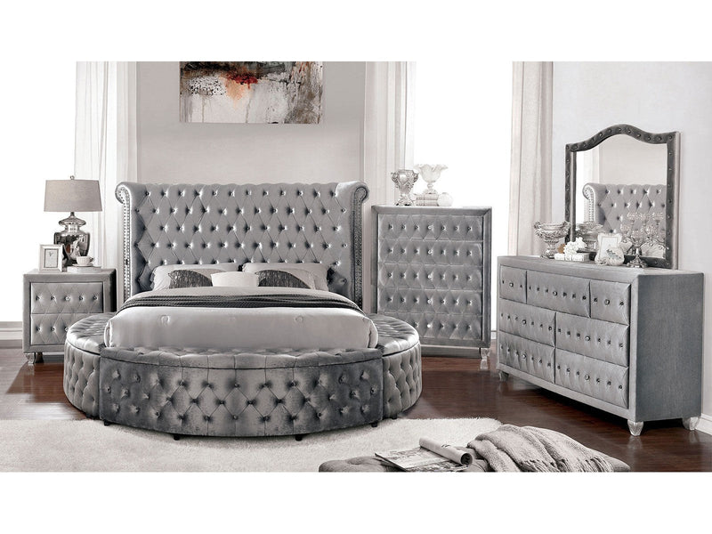 Sansom Gray 5 Pc. Queen Bedroom Set w/ Chest