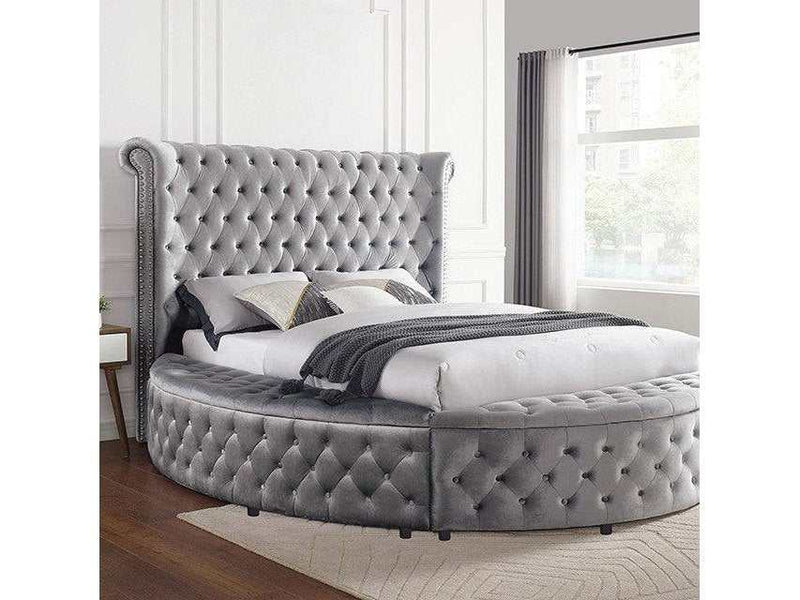Sansom Gray Eastern King Storage Bed