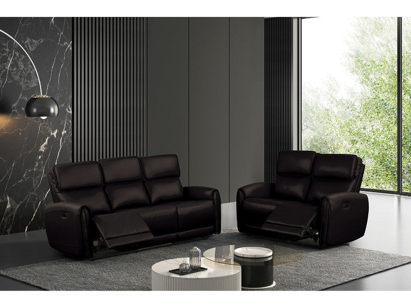 Schlieren Black Leatherette Reclining Living Room Set