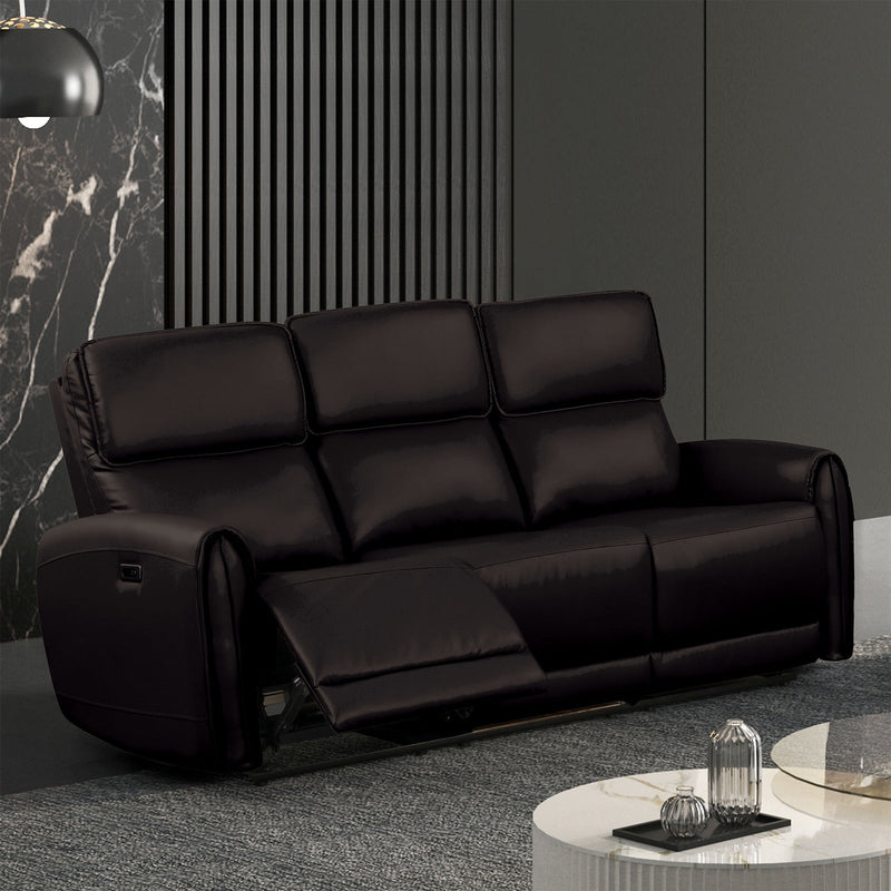 Schlieren Black Leatherette Reclining Living Room Set