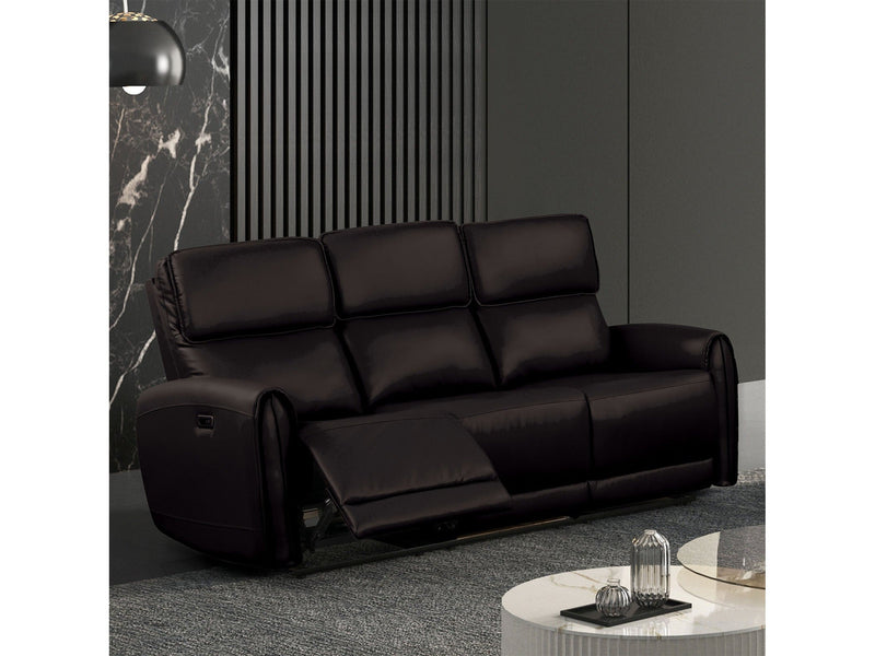 Schlieren Black Leatherette Reclining Sofa