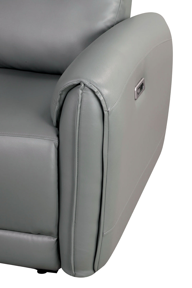 Schlieren Gray Leatherette Reclining Loveseat