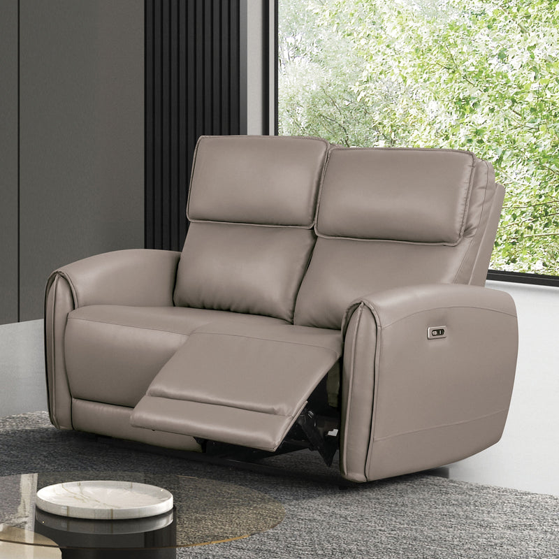 Schlieren Light Brown Leatherette  Reclining Living Room Set