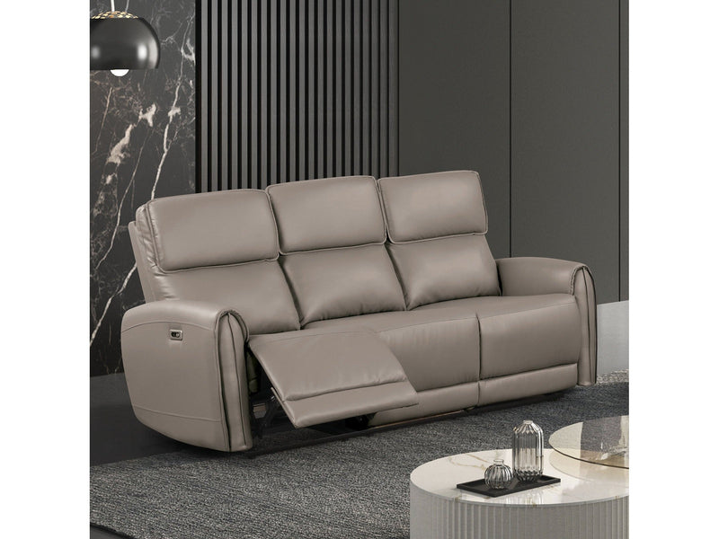 Schlieren Light Brown Leatherette Reclining Sofa
