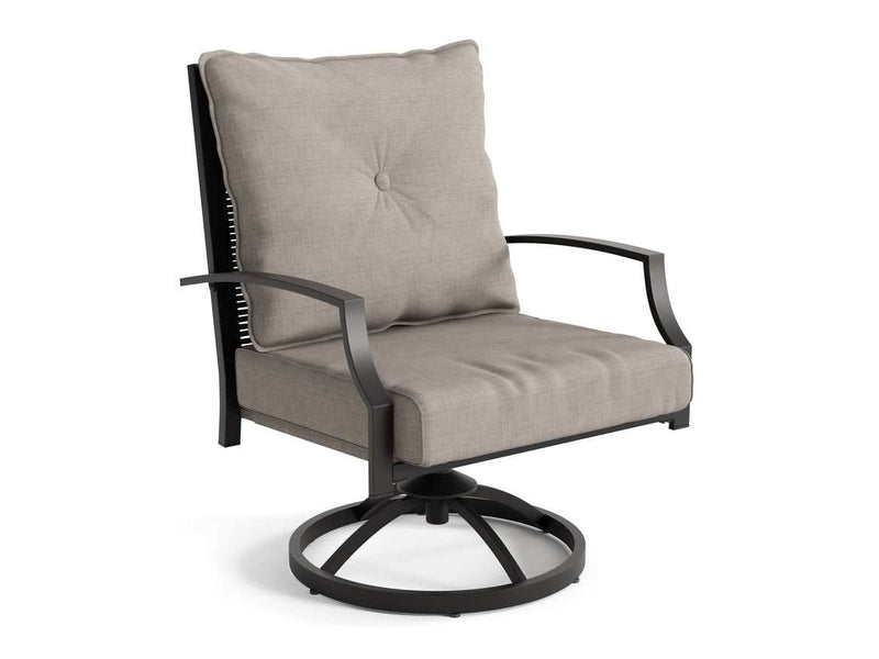 Segovia Black & Gray Swivel Chair (Set of 4)