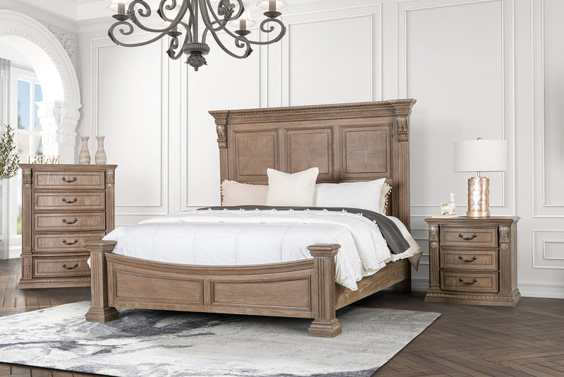 Sevenoaks Weathered Oak Queen Bed