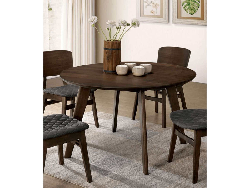 Shayna Walnut Round Dining Table