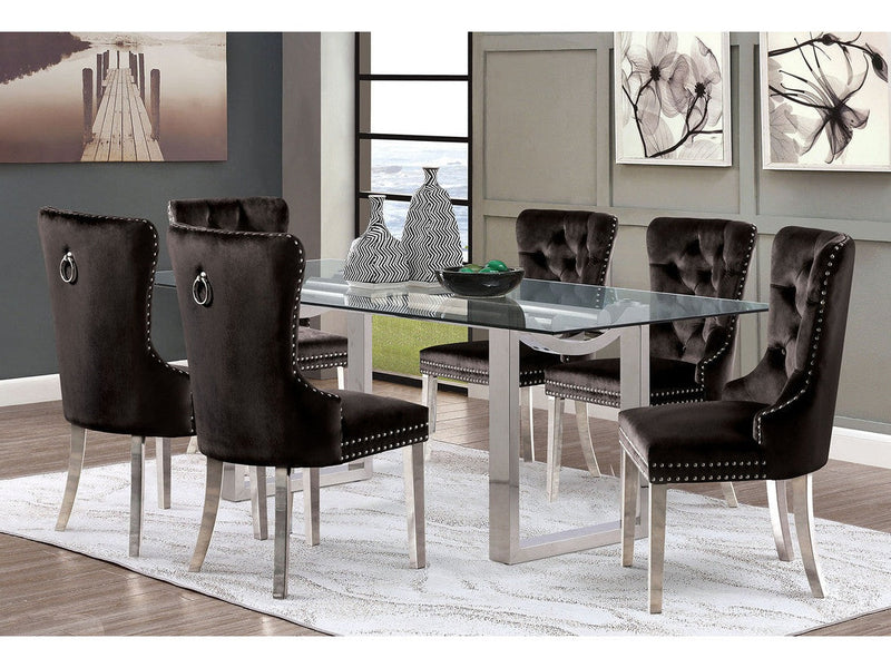 Silvestri Chrome/Black 5 Pc. Dining Table Set