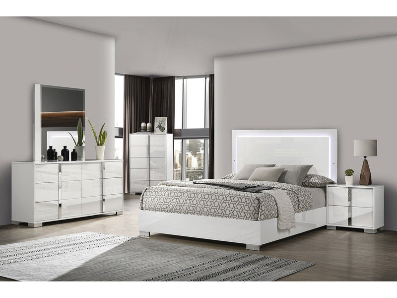 Sinistra White Queen 5 Piece Bedroom Set w/Chest