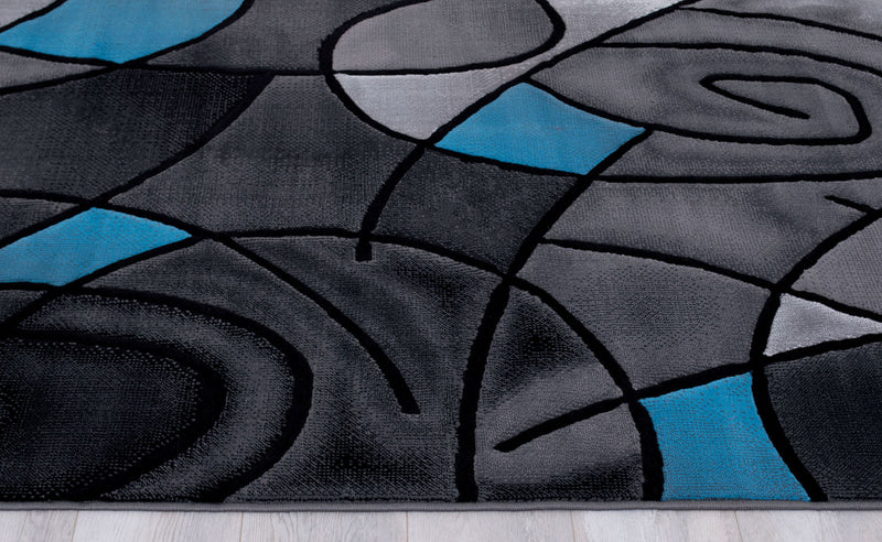 Sivas Charcoal Blue 8' X 10' Area Rug