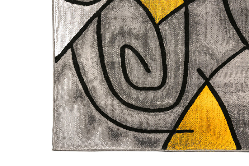 Sivas Charcoal Yellow 8' X 10' Area Rug