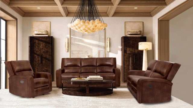 Soterios Brown Top Grain Leather Match Power Recliner