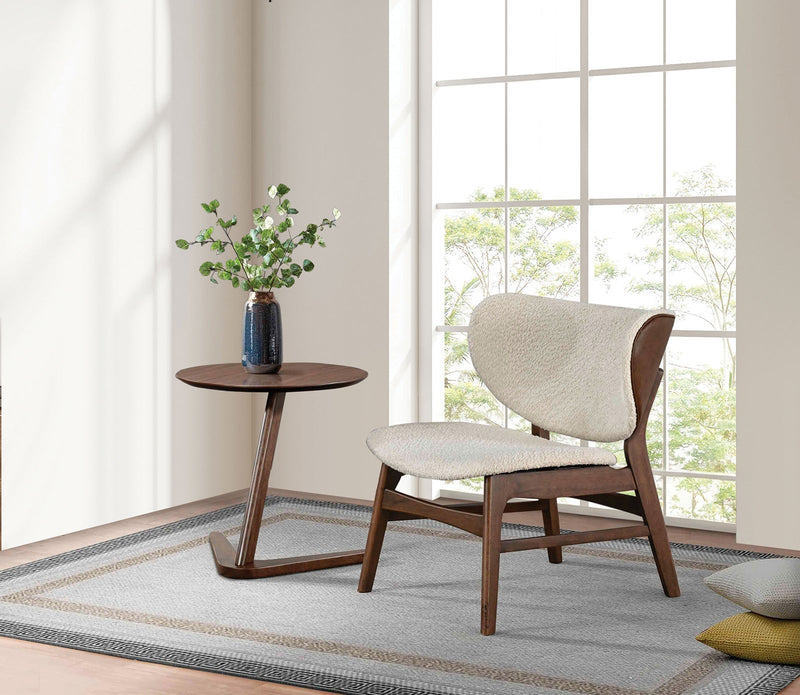 Spiez Walnut/Beige Accent Chair
