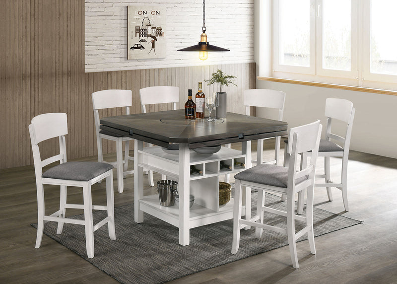 Stacie White/Gray 7 PC. Dining Room Set