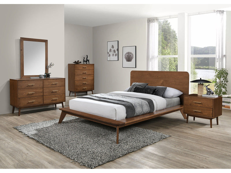 Stathelle Walnut 5 Pc. Queen Bedroom Set w/ Chest