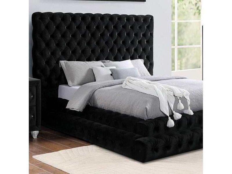 Stefania Black Queen Platform Bed
