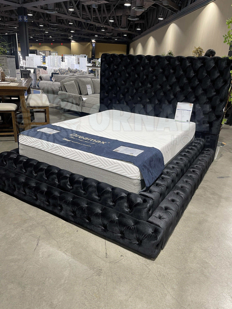 Stefania Black Queen Platform Bed