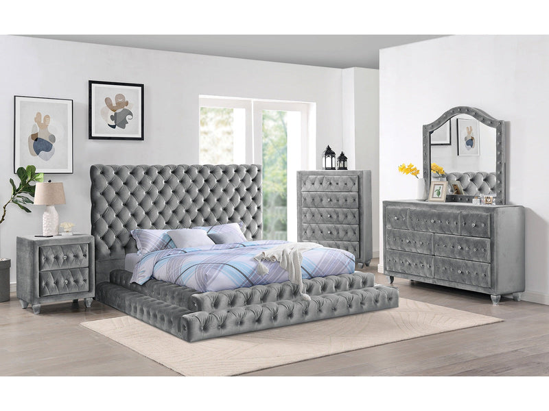 Stefania Gray 4 Pc. Queen Bedroom Set
