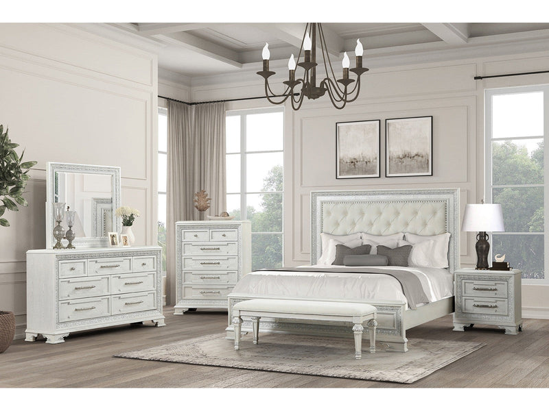 Stella Mia Creamy White Queen Full 4 Piece Bedroom Set
