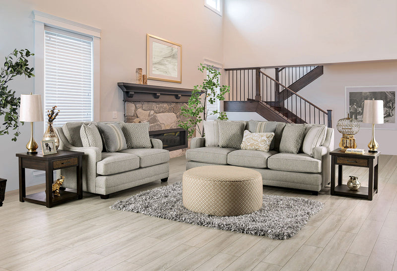 Stephney Gray/Gold Loveseat