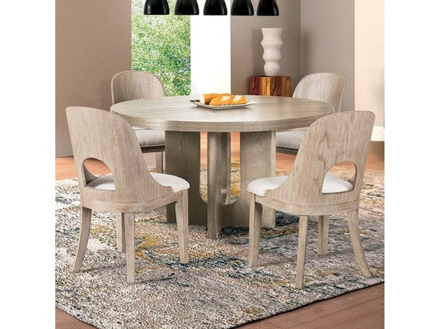 Sterling West White Oak Round Dining Table