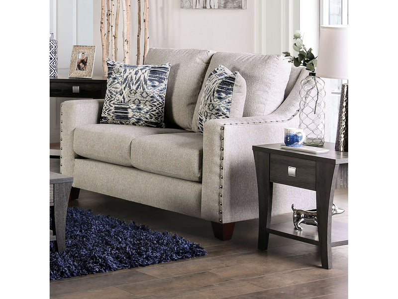 Stickney Light Gray/Navy Loveseat